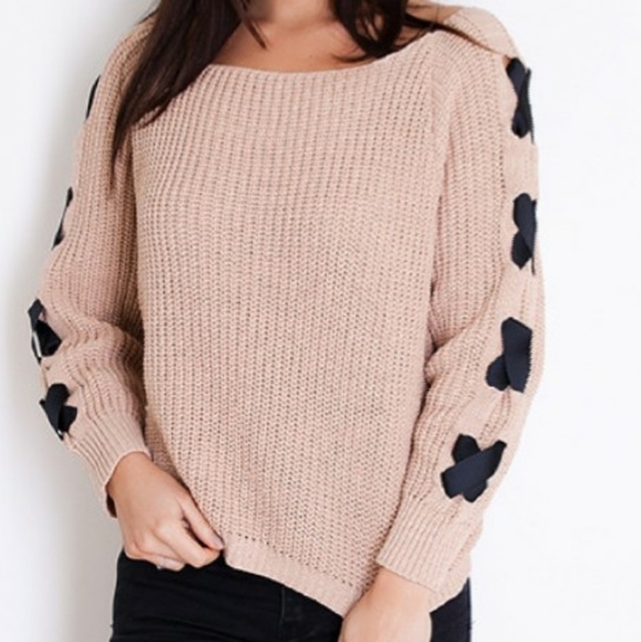 girl in mind Tops - ❤️ Girl in mind lace up knit sweater
